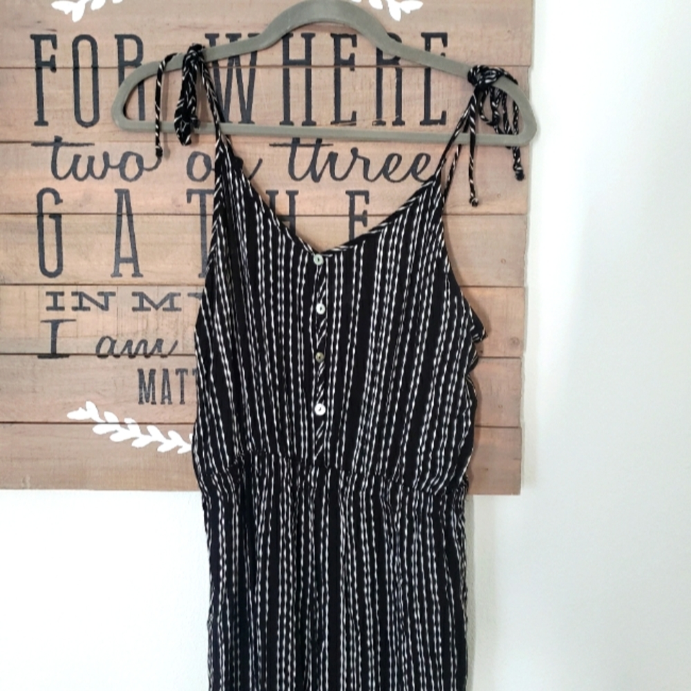 Black Striped Jumpsuit